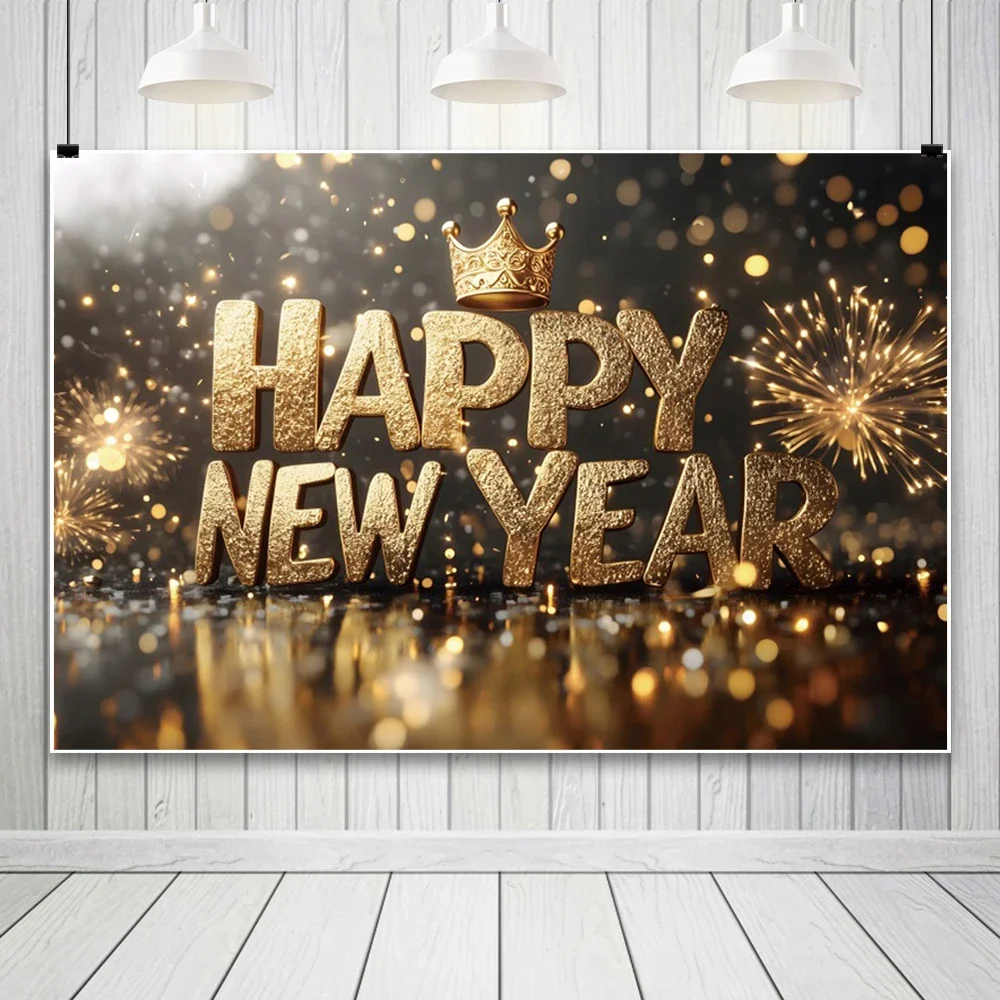 2025 с Новым годом фейерверк фон для фотосъемки Золотая Корона Новогодняя