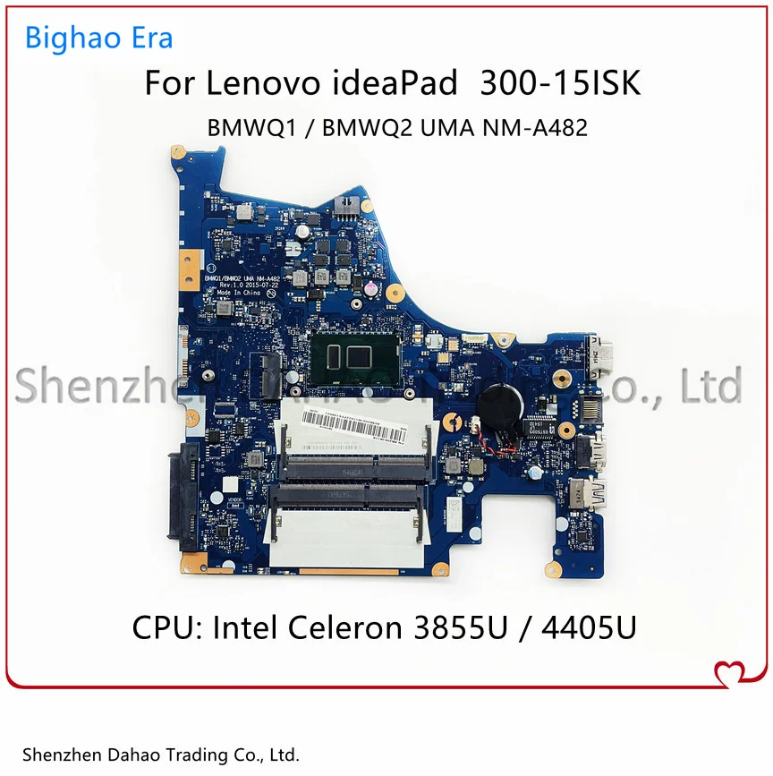 

Материнская плата BMWQ1 BMWQ2 для ноутбука Lenovo ideaPad 300-15ISK с процессором 3855U/4405U DDR3 Fru:5B20K38227 100% полностью протестирована