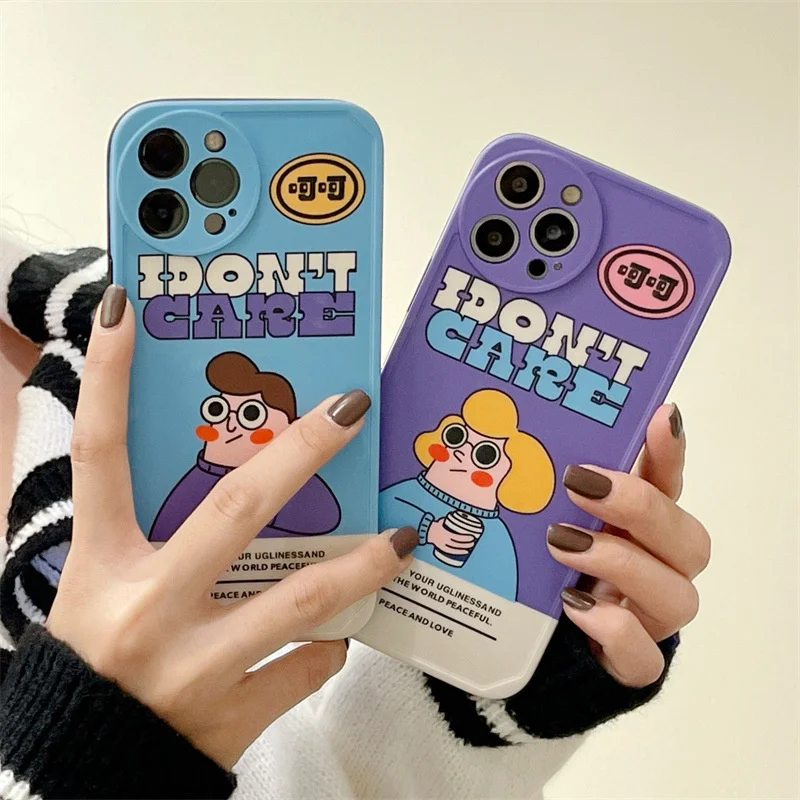 

New funny couple for iPhone13pro apple 11/12 mobile phone case xsmax male and female models xr soft 8 7Plus wholesale