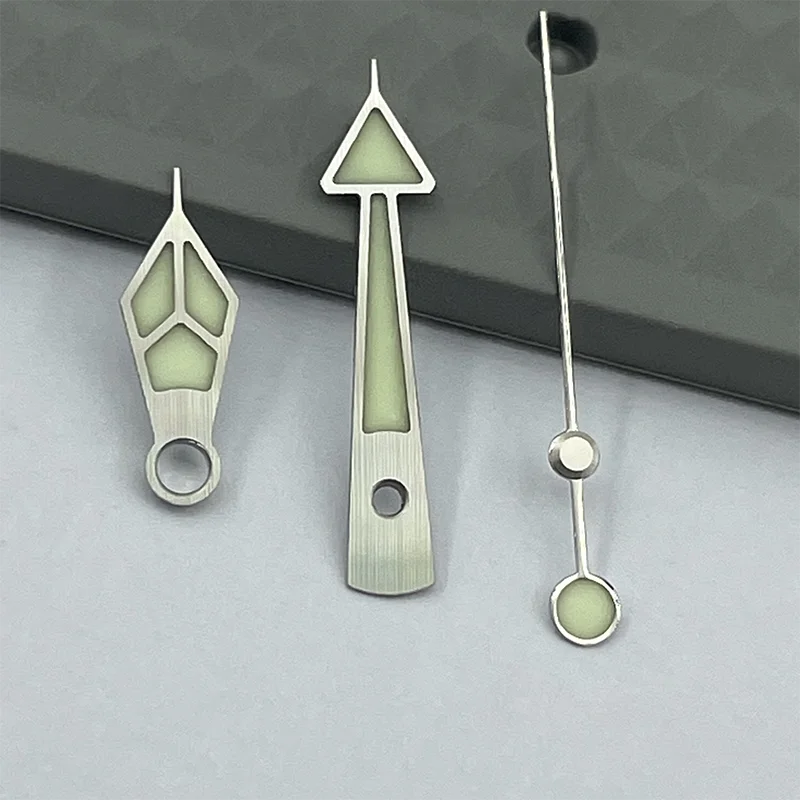 High Quality Watch Parts Stainless Steel Green Luminous Watch Hand Flat Top Second Pointer Fit NH35/36 Automatic Movement
