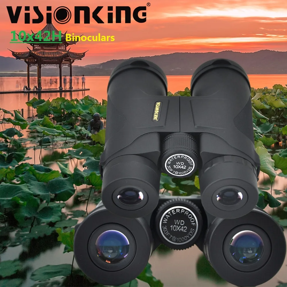Visionking 10x42 HD Binoculars Waterproof BAK4 FMC Outdoor Camping Traveling Hunting Powerful Long Range Roof Telescope De Caza