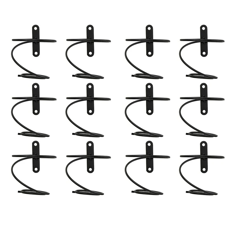 

Pack Of 12 Wall Mounted Wine Racks - Red Wine Bottle Display Holder With Screws, Metal Hanging Wine Rack Organizer