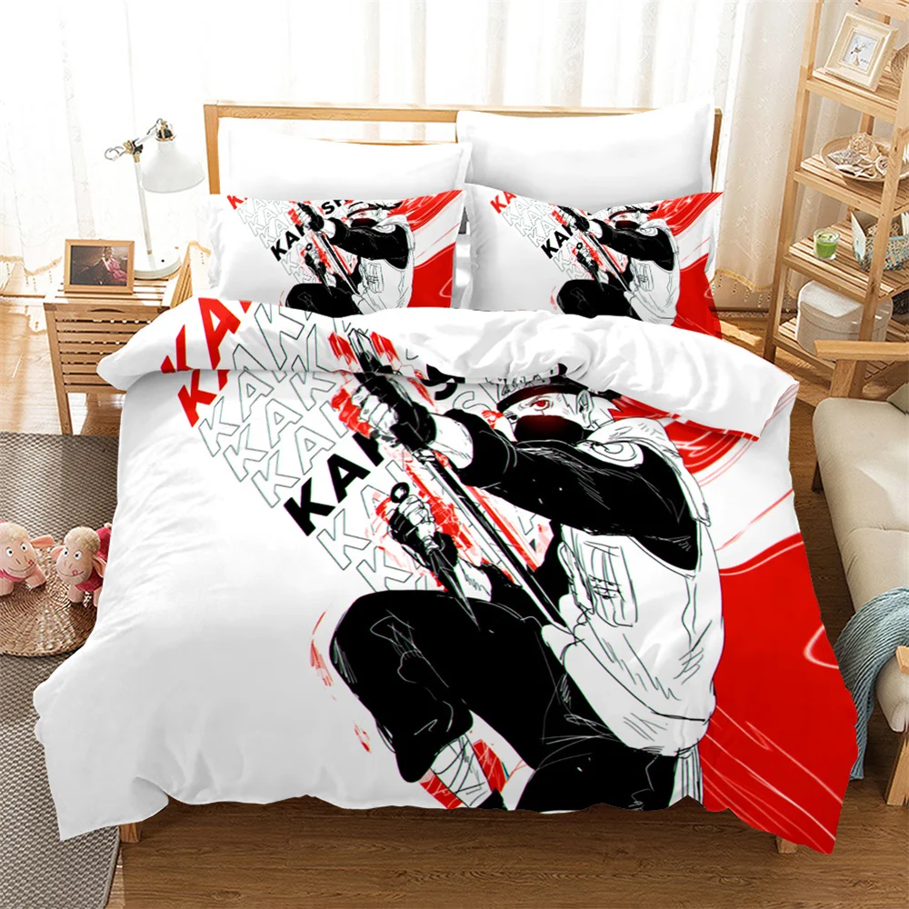

Ninja Uzumaki Uchiha Narutoes Duvet Cover Cartoon Bedding Set Double 200x200 Size for Kids Boy Girls Bedroom Decor Home Textile