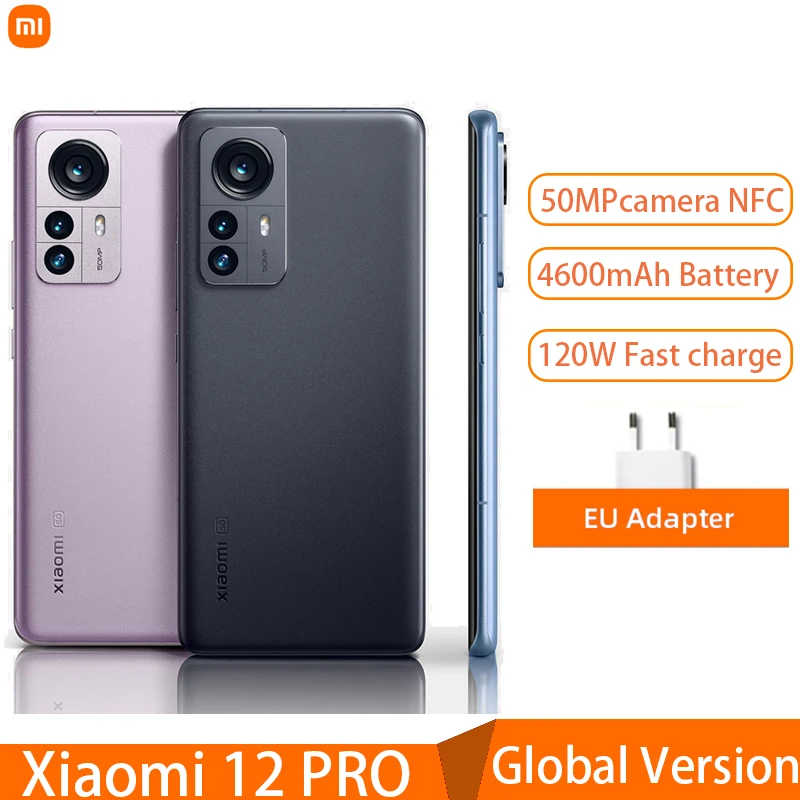 Global Version Xiaomi Mi 12 Pro Smartphone 5G Snapdragon 8 Gen 1 NFC 50MP Camera 120Hz Display 4600mAh Battery 120W Fast Charge