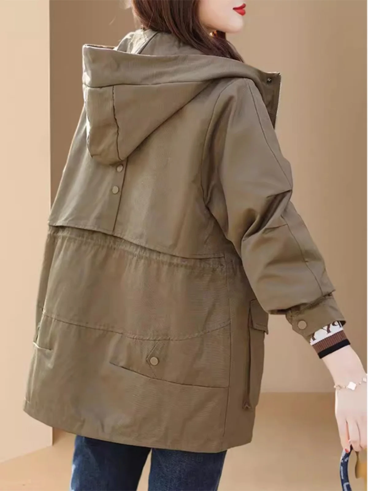 Зимняя женская верхняя одежда средней длины утолщенная парка на флисовой