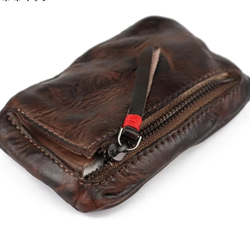 

Новый Кошелек для монет для мужчин, винтажный мини кошелек, кожаный чехол для карт, держатель, кошелек, мужской короткий Органайзер на молни...