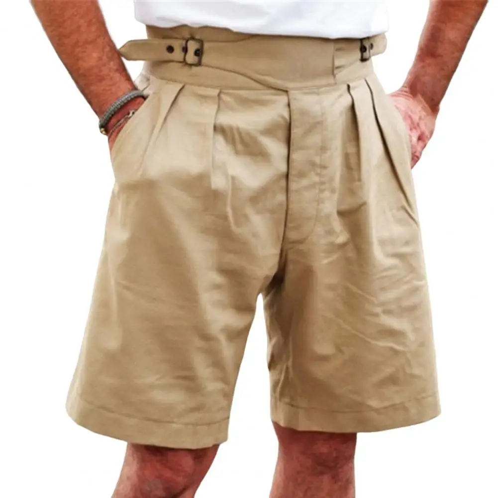 

Men Casual Joggers Shorts 2022 Summer Solid Color Adjustable Pockets Loose Knee Length Shorts Streetwear Male Clothes Streetwear