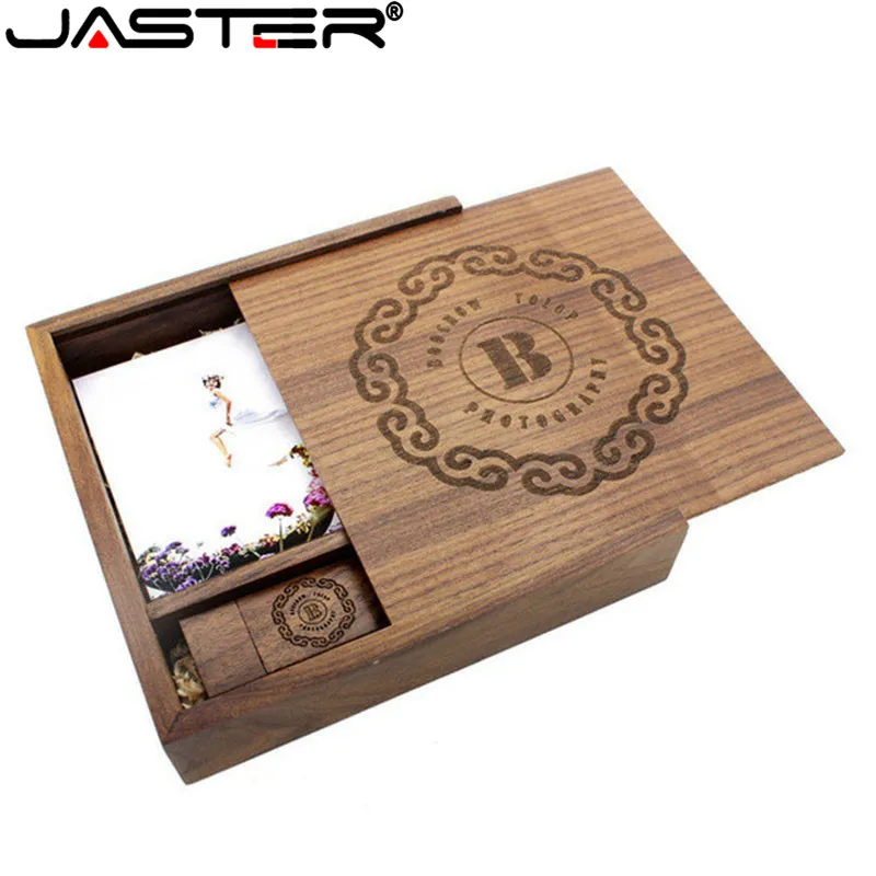 Фото Флэш-накопитель JASTER (1 шт. с бесплатным логотипом), уникальный фотоальбом, USB-накопитель из орехового дерева с коробкой, 8 ГБ, 16 ГБ, 32 ГБ, 64 ГБ (170*... №5