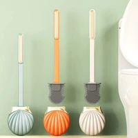 household toilet brush toilet cleaning brush tools silicone shell shap wall mounted long handle