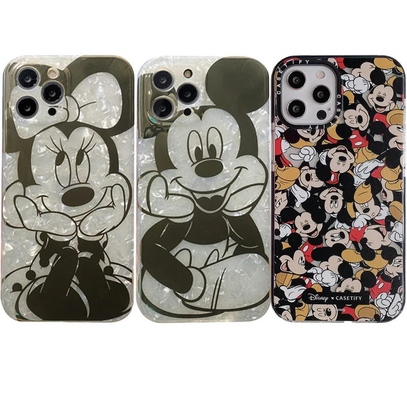 

Kawaii Disney Mickey Mouse Minnie Mouse Suitable for Apple 7P Mobile Phone Case Iphone11 12Promax Protective Cover Xr Soft Case