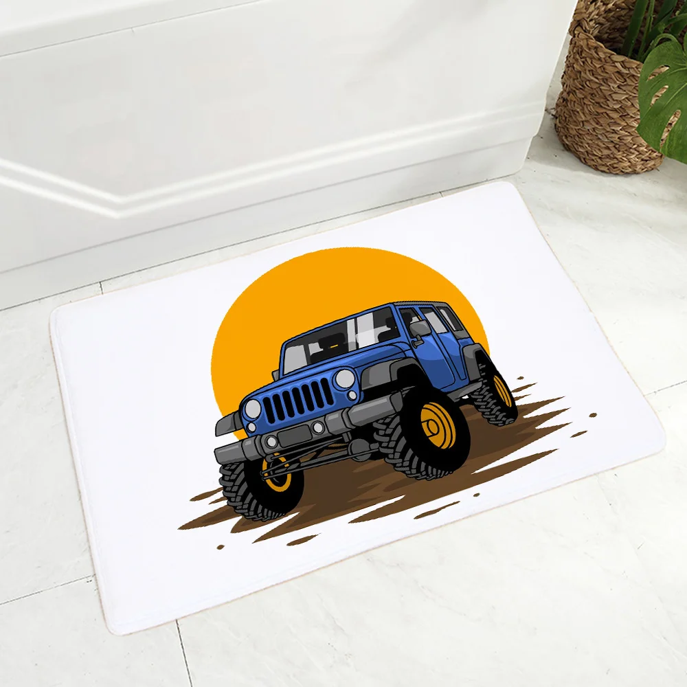 

Living Carpet Doormat Room Bedroom Hallway Washable Soft Mat Rug Decoration Cartoon Excavator Bulldozer Prayer Rug Bath Mats
