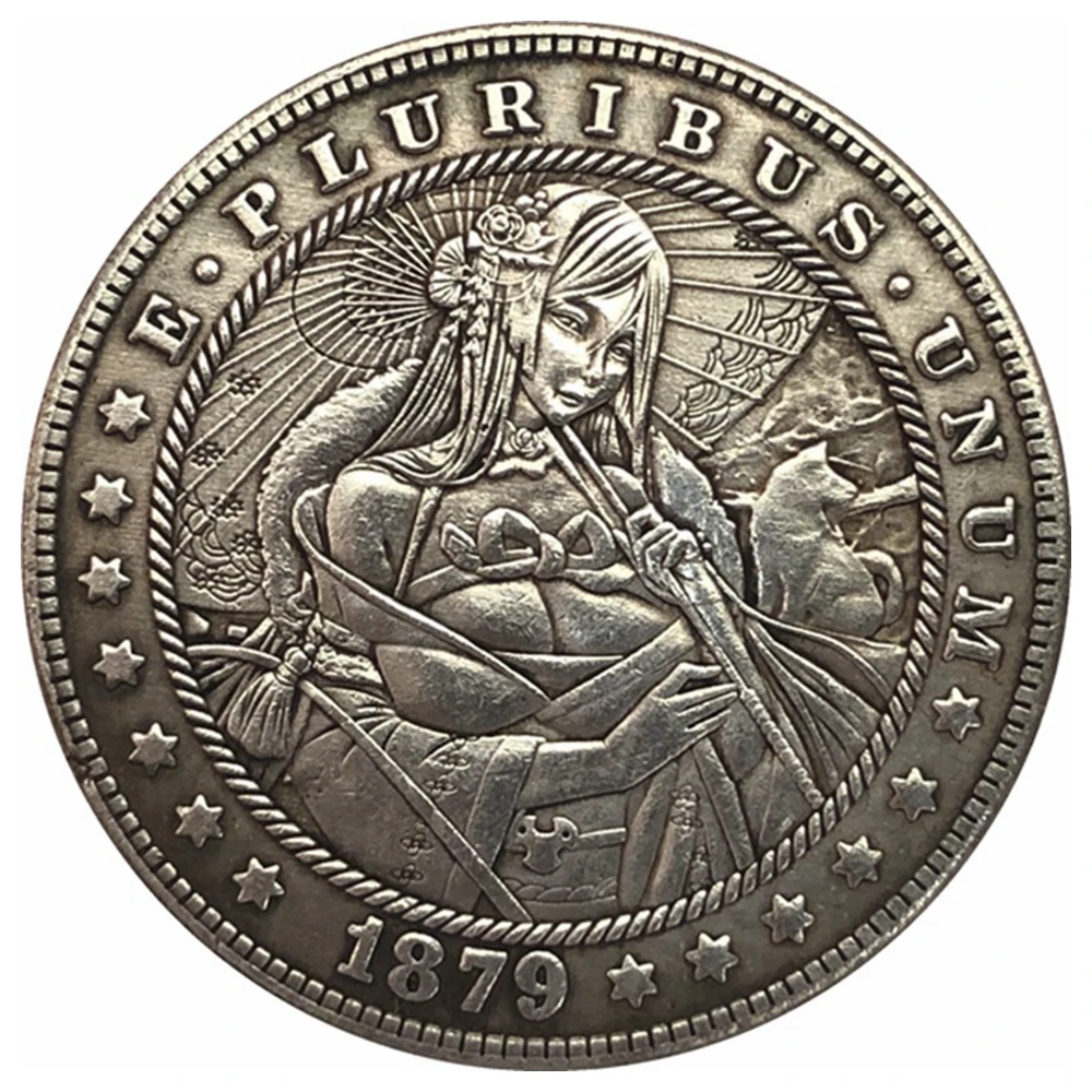 

Hobo Nickel 1879-CC, США, монета за доллар Моргана, копия модели 6