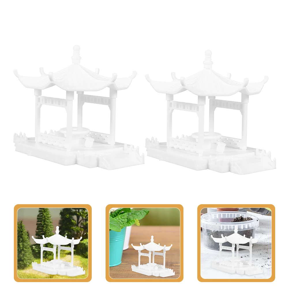 

Garden Decor Pavilion Statue DIY Bonsai Accessories Figurine Pagoda Landscape Bathroom Decorations
