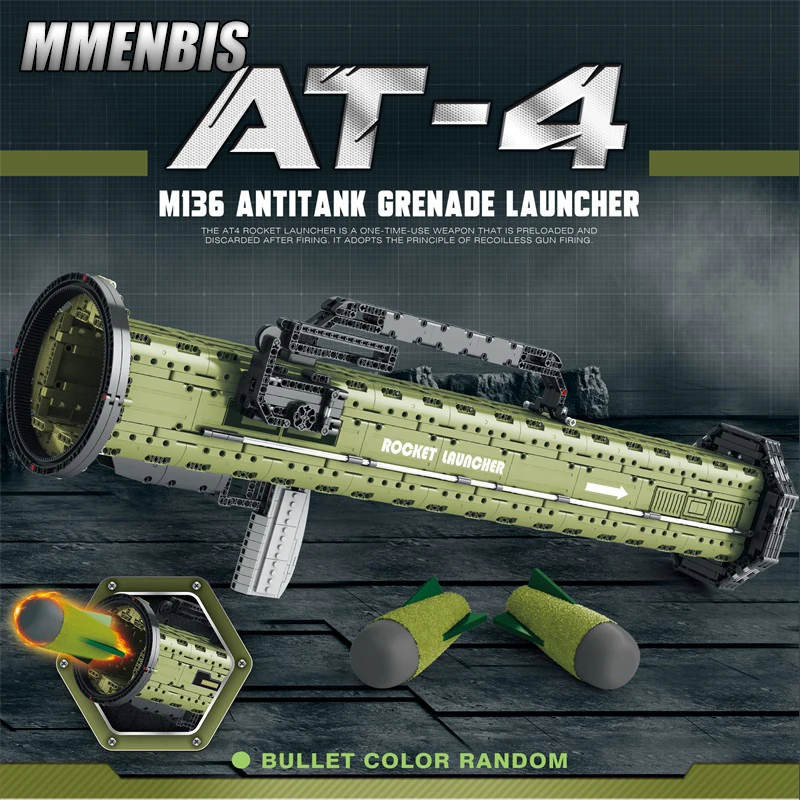 

Набор строительных блоков At-4 Базука, набор строительных блоков MOC «сделай сам», военный солдат, кирпичи, пистолет, игрушки для мальчиков, подарки для взрослых на день рождения, друзей, 1748 шт.