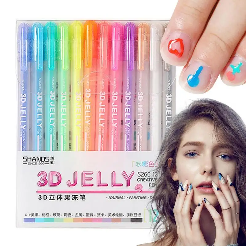 

Рулонные ручки Gelly, рулонные ручки желейные ручки, 3D гелевые ручки, набор ручек для раскрашивания, цветные тонкие маркеры для детей и взрослых