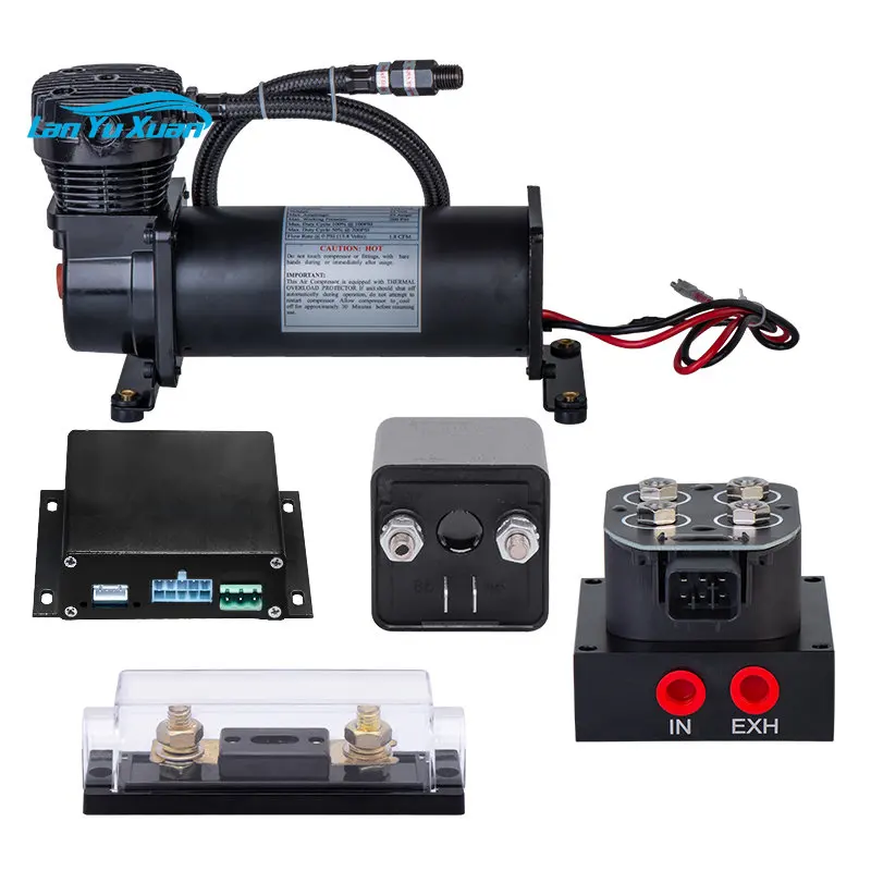 

Automotive air suspension electronic control part with 1/4 NPT compressor and 1 suspension solenoid valve and 1 set controller