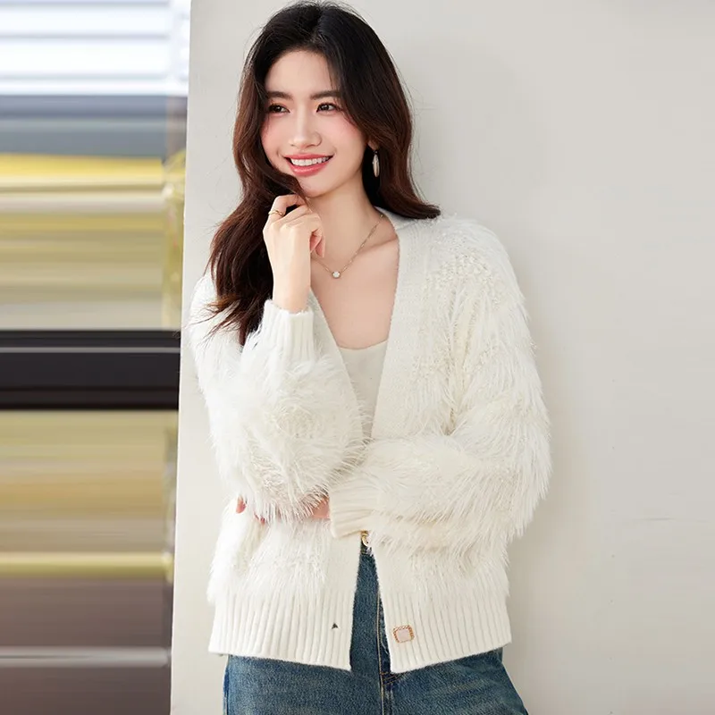 Женский повседневный свитер пальто Новое поступление 2024 осенняя мода базовые