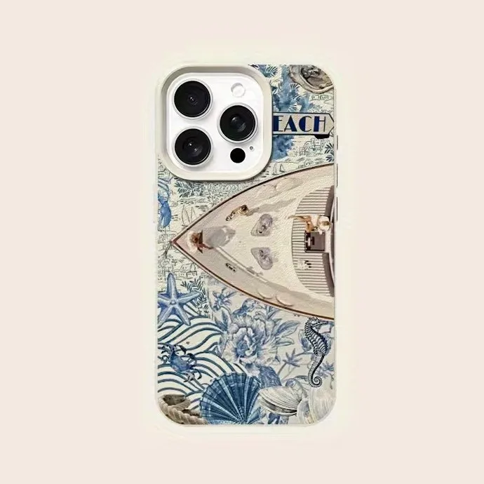 Фото Чехол для телефона с кожаным узором Ocean Lichee для Oppo A6X F31 A6 A5X A5 A60 A3X A3 A98 A79 A78 A58 A38 A2 A76 Pro 4G 5G Sailboat №1