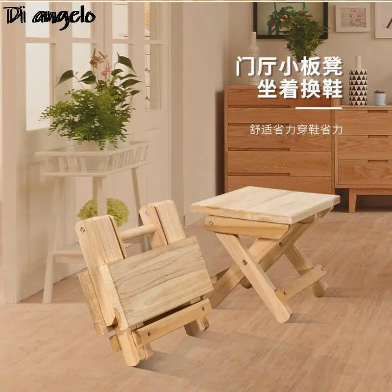 Складной стул из сосновой древесины портативный домашний деревянный табурет