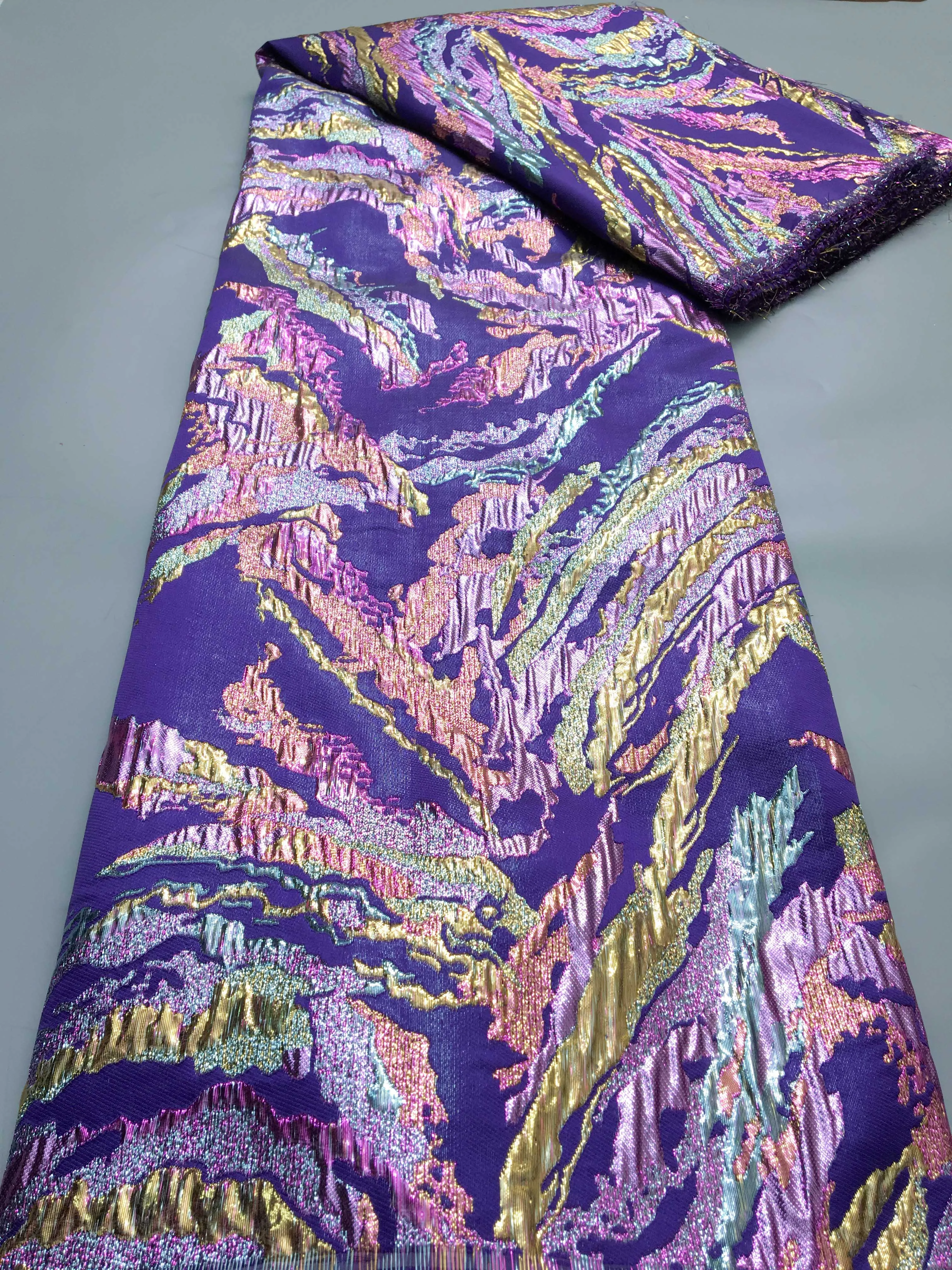 Kalume жаккардовая кружевная ткань Африканский нигерийский Тюль с позолотой 2024