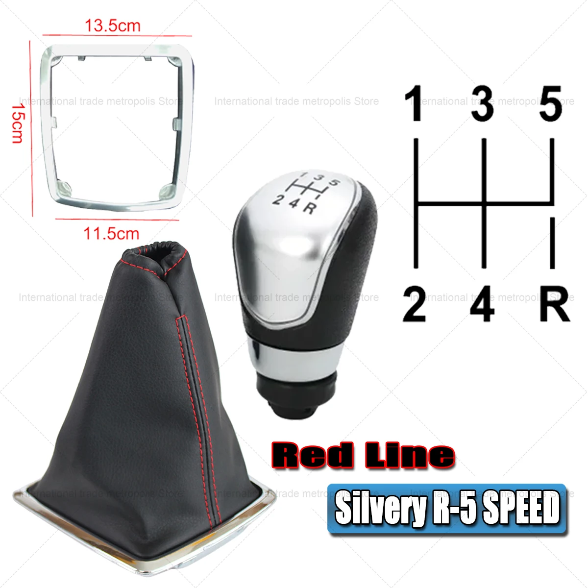 

5/6 скоростей MT автомобильная ручка переключения передач с пылезащитной крышкой для Ford Focus 2005-2008 - красная линия