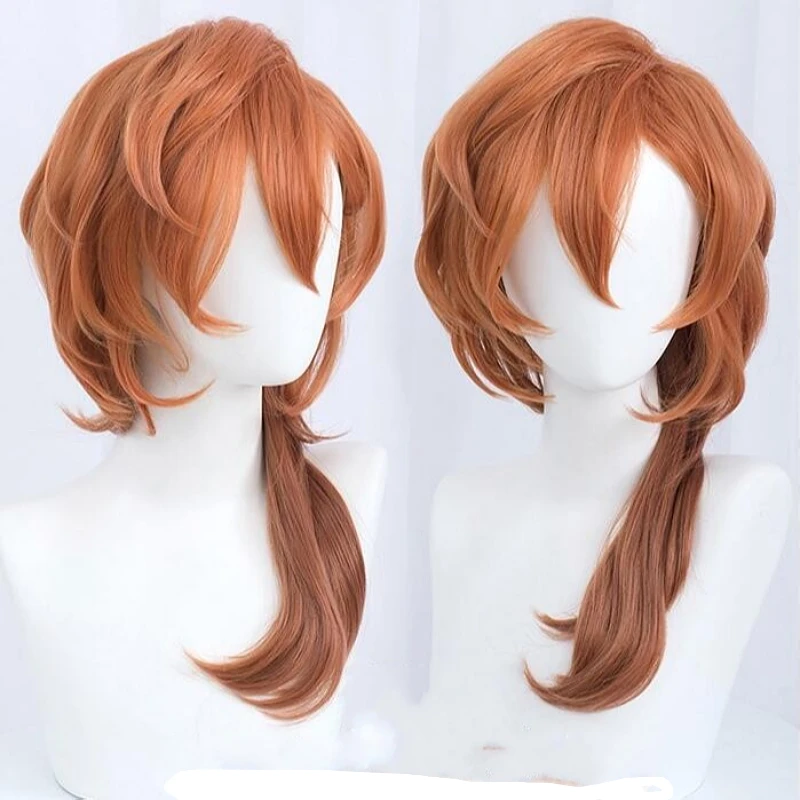 Morematch High Quality Anime Bungo Stray Dogs Chuya Nakahara Chuuya Cosplay Wig Heat Resistant Synthetic Hair Wigs + Wig Cap