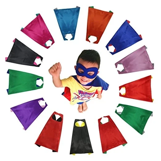 

Super Hero Anime Cosplay Capes Masks Cloaks Halloween Kids Boys Girls Party Dress Up Christmas Cosplay Toy Eye Mask Gifts