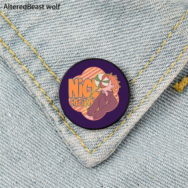 

Nice recieve pattern Printed Pin Custom Funny Brooches Shirt Lapel Bag Cute Badge Cartoon enamel pins for Lover Girl Friends