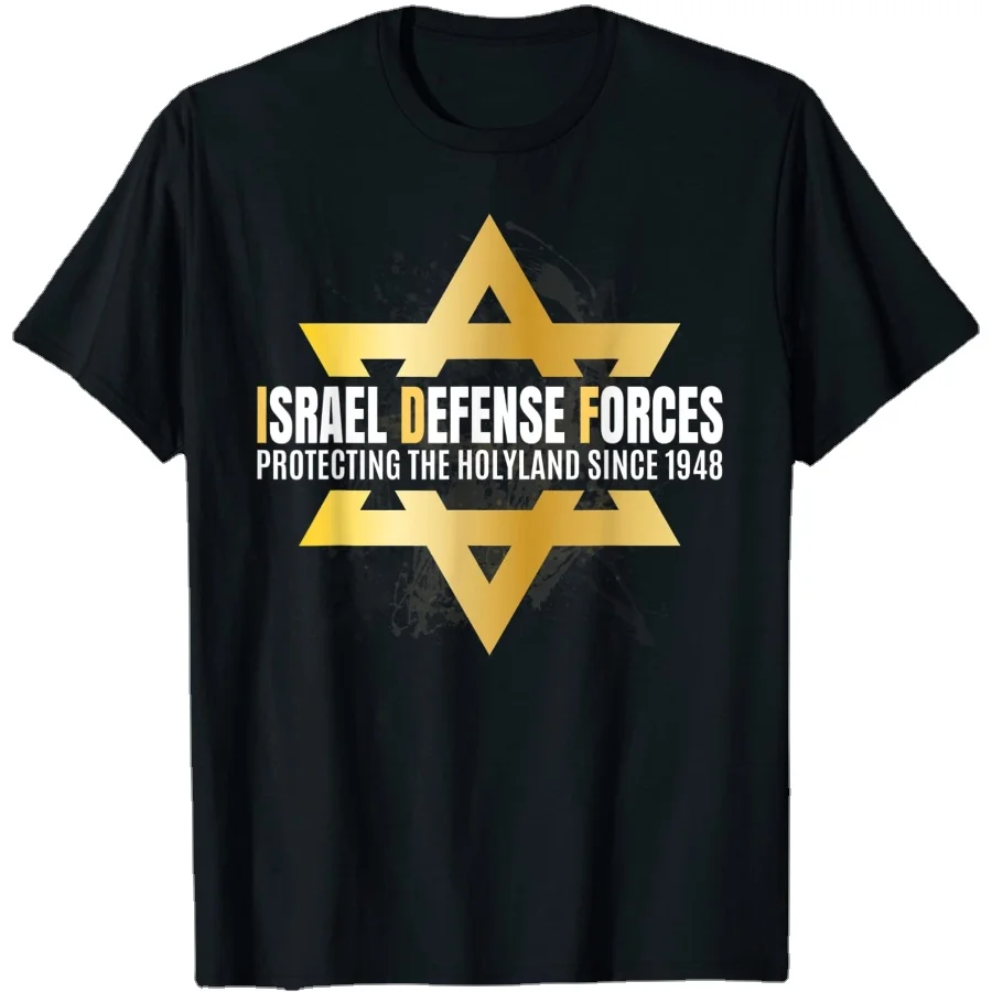 

Support Israel Defense Force IDF Jewish Star of David Gifts Men T-Shirt Short Casual 100% Cotton