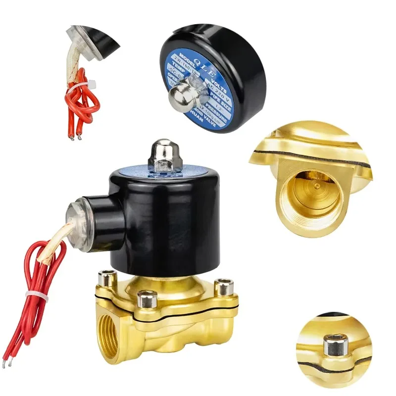 Фото Электромагнитный клапан TMOK 2W DN15 1/2 дюйма, AC220V DC24V, нормально закрытый, латунный, пневматический, для воды и пара №3