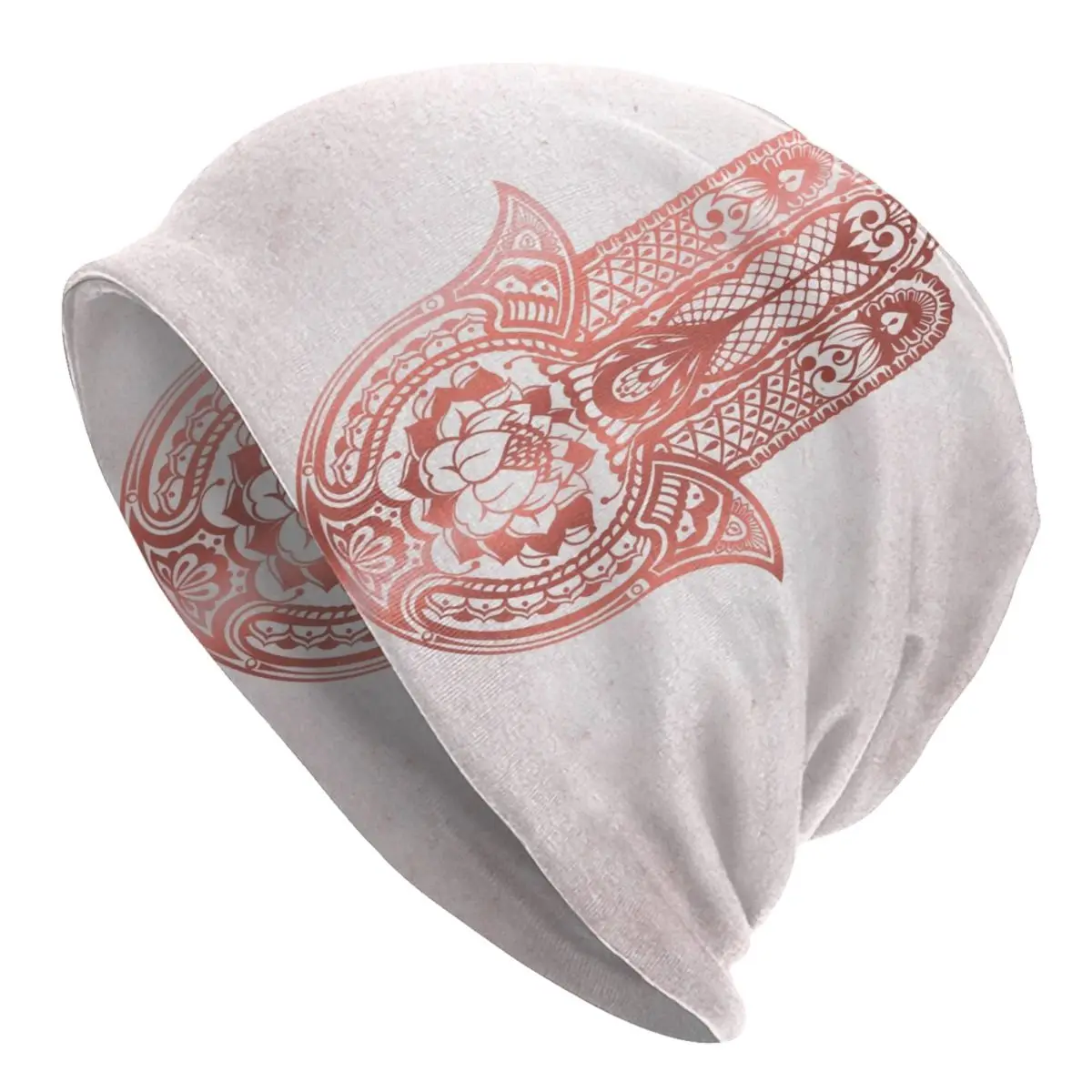 

Шапка Хамса из розового золота, вязаные шапки для мужчин и женщин, крутая Утепленная зимняя шапка унисекс с геометрическим рисунком