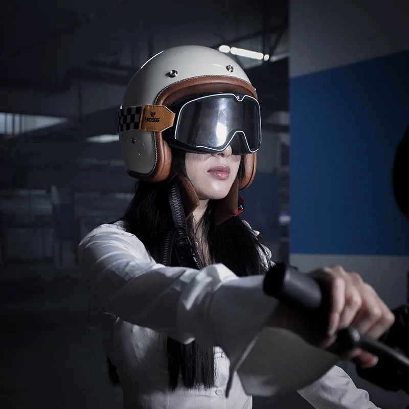 Ретро полуоткрытый мотоциклетный шлем Jet аксессуары для мотокросса Casco мото 3/4 с