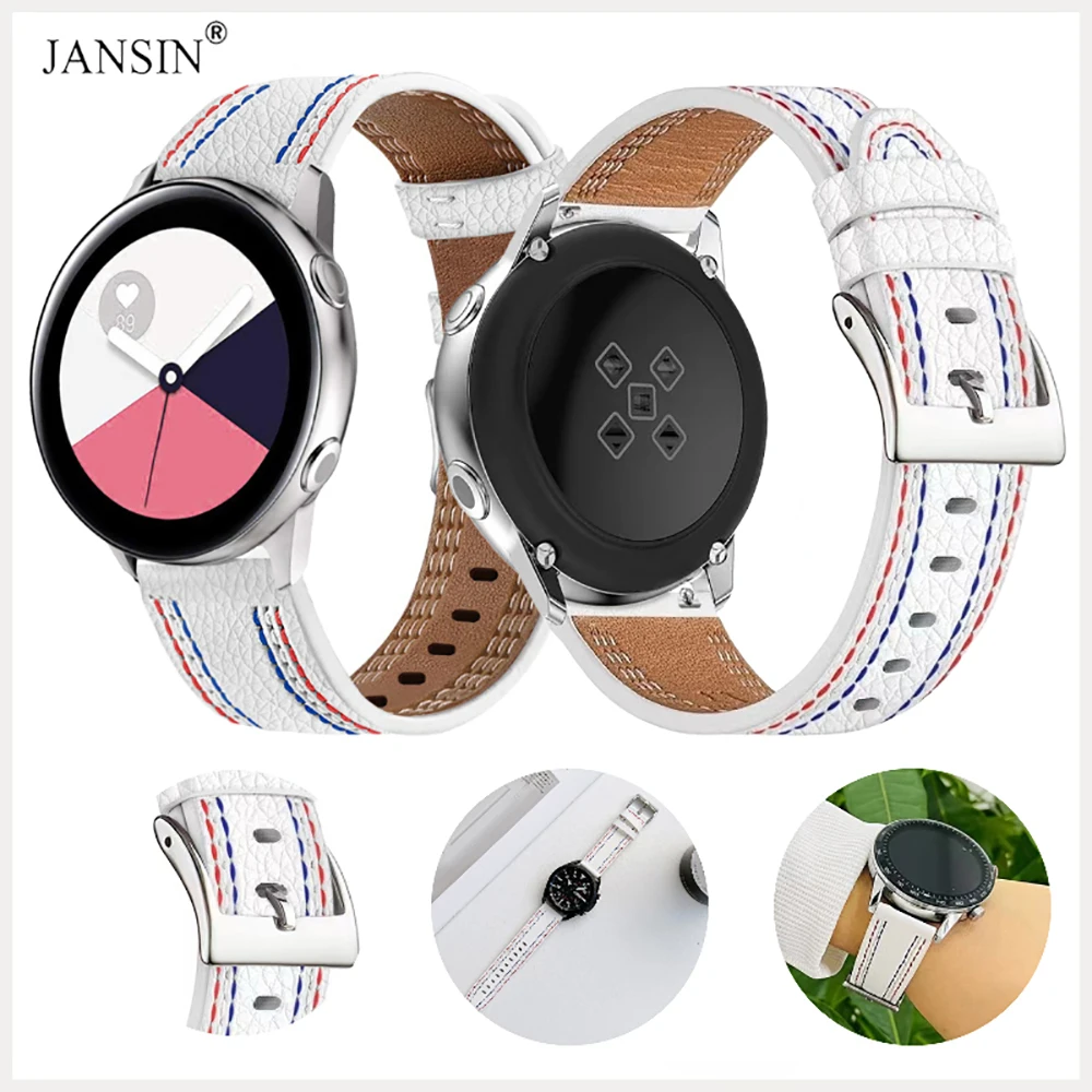 

Genuine leather band For Samsung Galaxy watch 5 4 Classic 45mm/40/42mm/Active2 bracelet For Huawei GT/2/2e/3/Pro 20mm/22mm strap