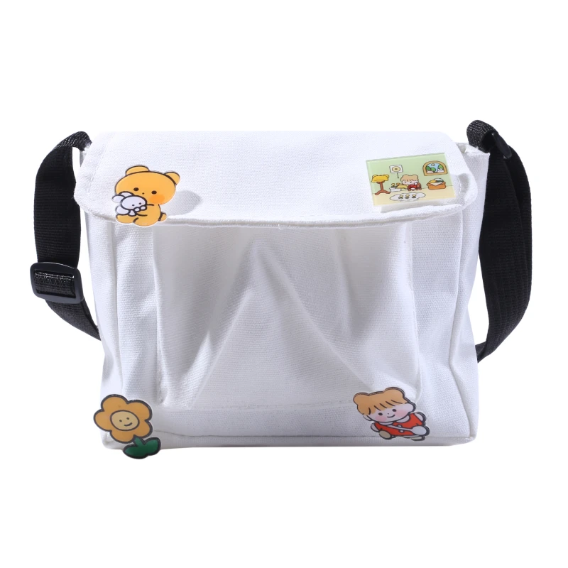 

Crossbody Bags Women Canvas Flap-Bag Kawaii Harajuku All-Match Students Casual Female Handbags Korean Fashion 2022