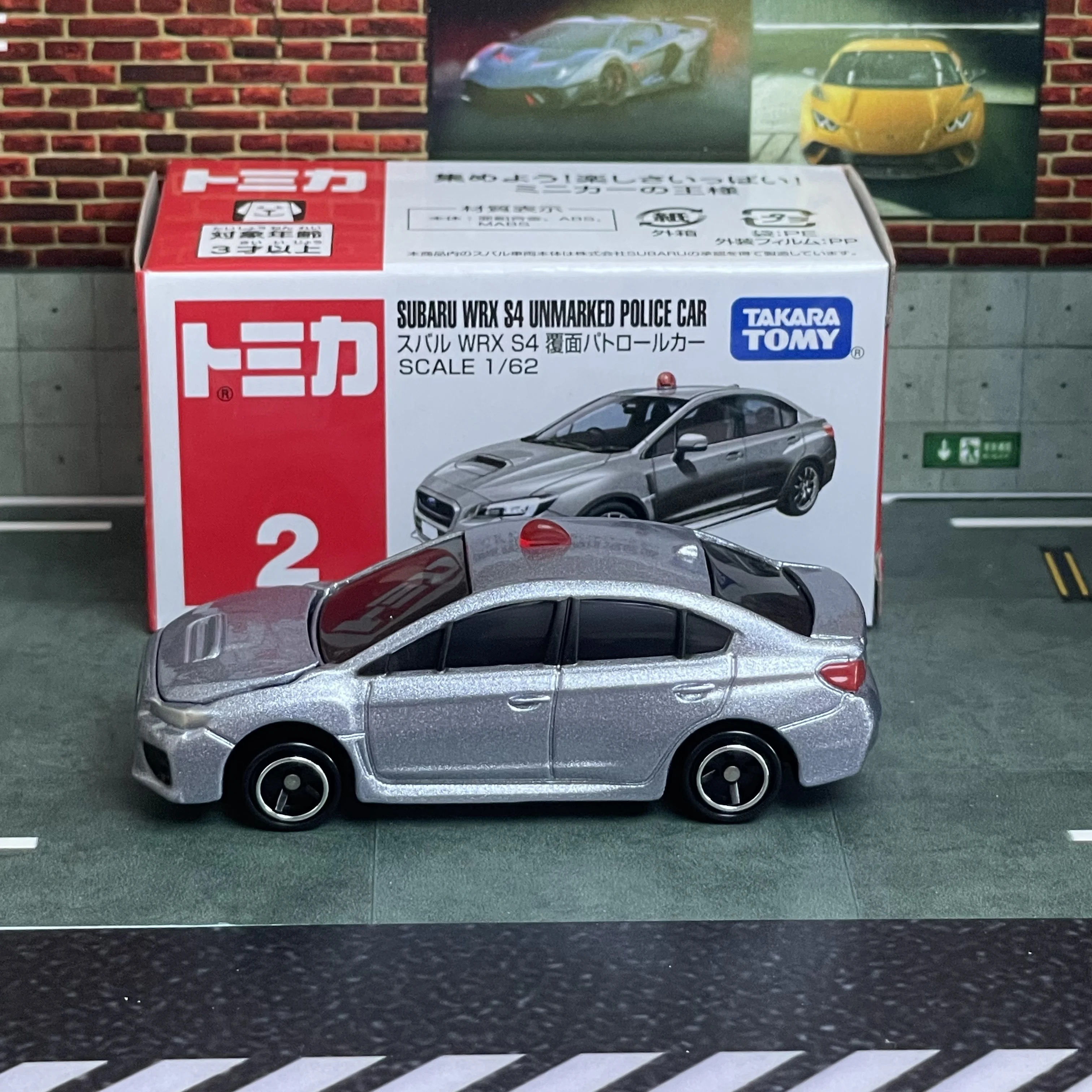Фото Коллекционная модель Takara Tomy Tomica No.2 Subaru WRX S4, неоцифровованная полицейская машина, масштаб 1:64, литая под давлением, из сплава, миниатюрный автомобиль, подарок для детей №4