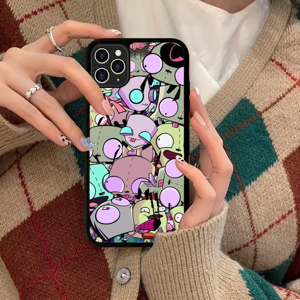 I-Invader Z-Zim Phone Case Silicone PC+TPU For IPhone 11 12 13 14 15 16 Plus Pro Max Cover
