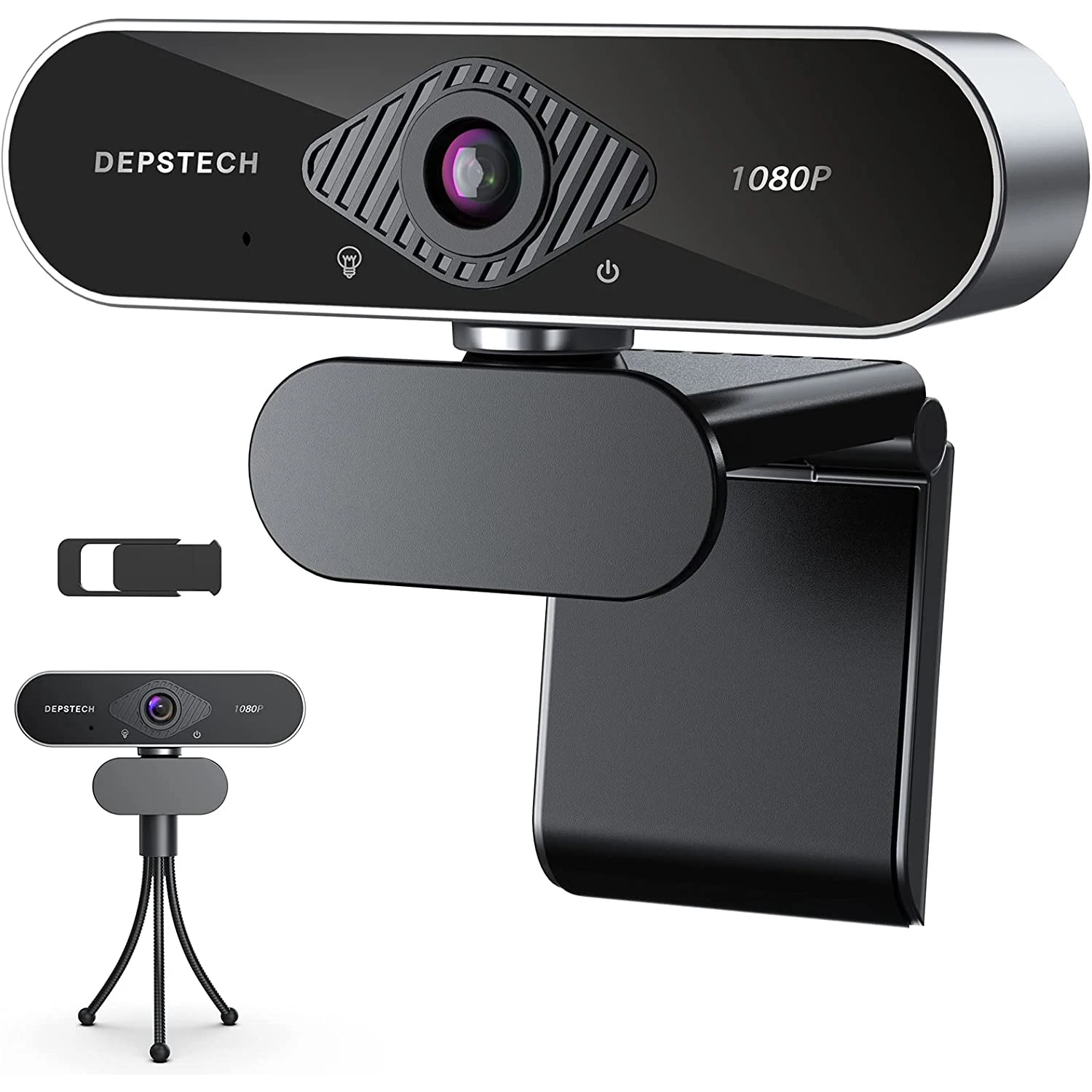 

Веб-камера DEPSTECH 1080P HD с автоматической коррекцией светильник, потоковый компьютер, USB веб-камера для видеоконференций, игр