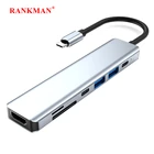 Адаптер Rankman Type-C на USB C 3,0 2,0 HDMI-совместимый Hub SD TF кардридер адаптер док-станция для MacBook Samsung S20 Dex Xiaomi 10 TV PS5