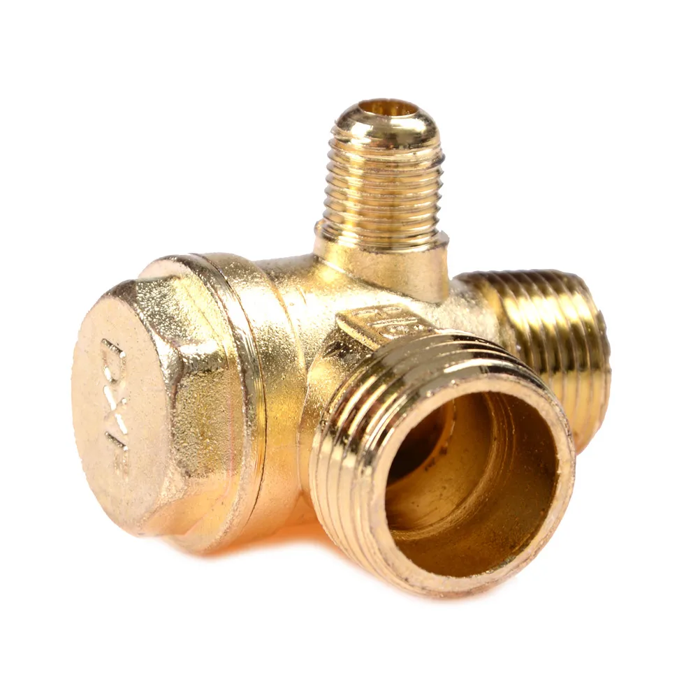 

1pc 3-Port Aluminum Alloy Male Threaded Check Valve Connector Cast Iron Diameter 21MM,16MM,10MM For Air Compressor