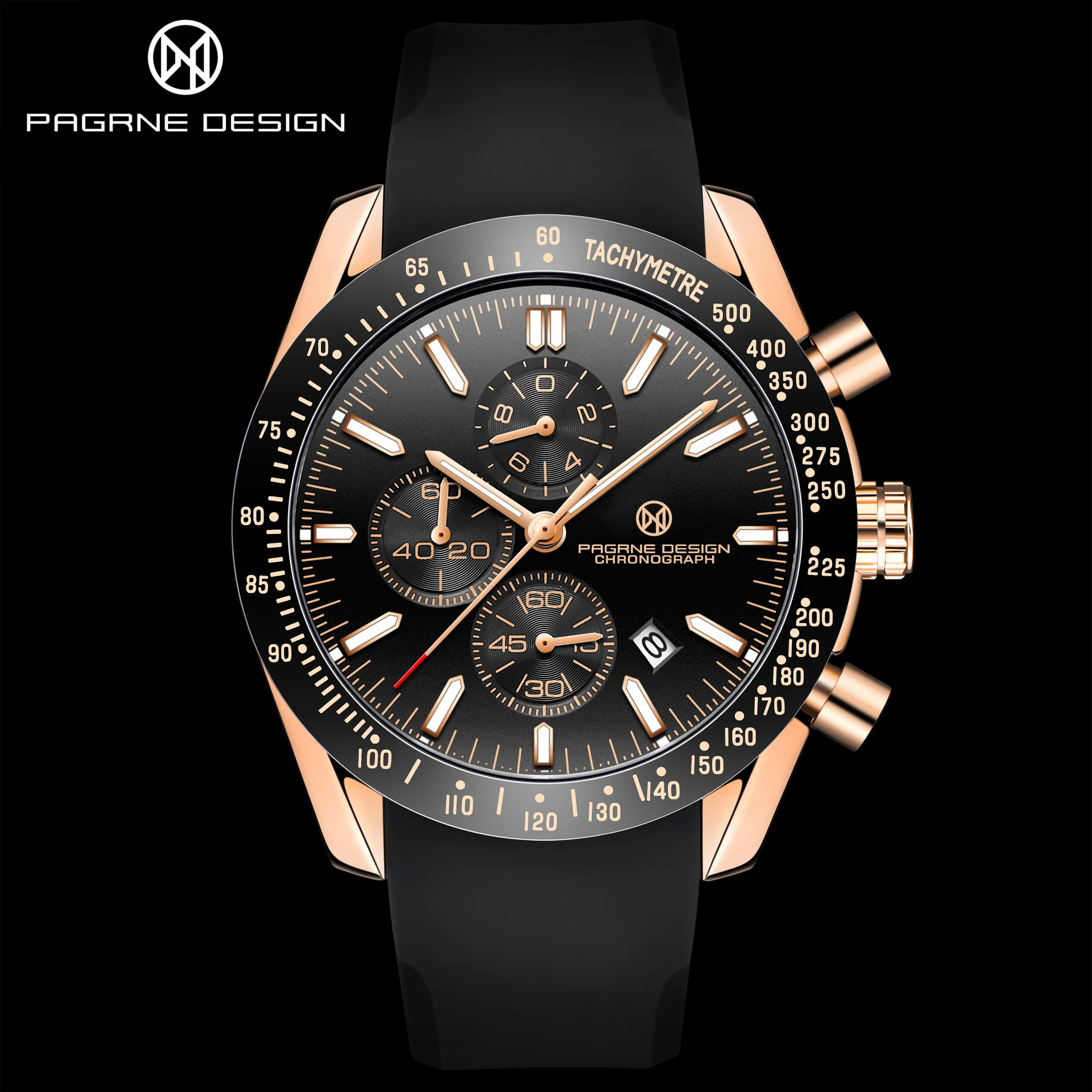 

Pagrne Design 2021 New Men's Quartz Watch Rubber Wrist Strap Men's Waterproof Watch Luxury Brand Men's Sports Military Clock