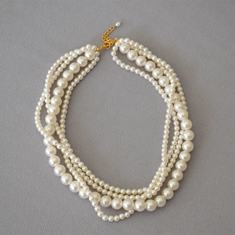 

Женское многослойное ожерелье с имитацией под жемчуг, в стиле ретро