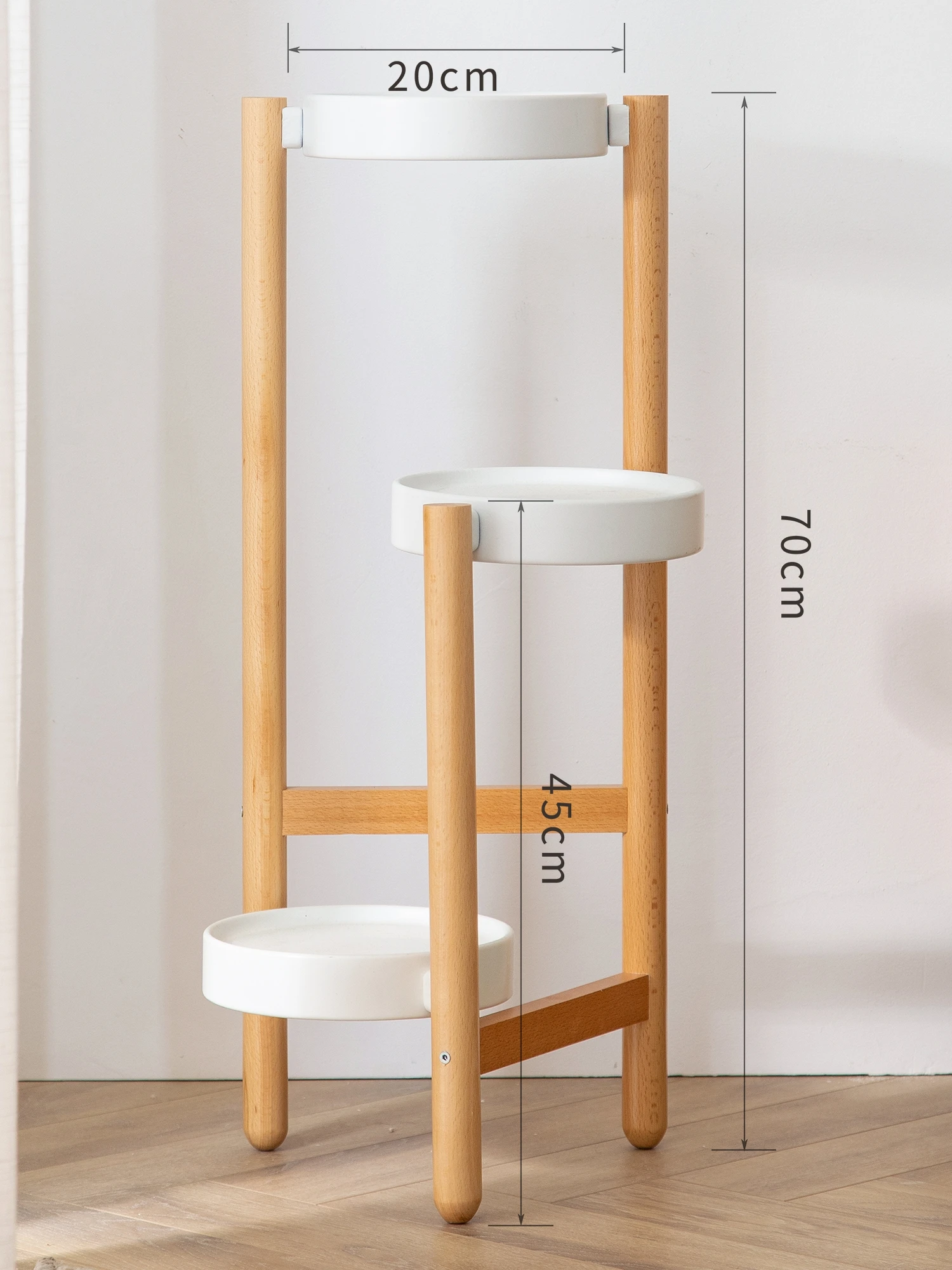 Трехярусная высокая стойка для растений деревянная полка угловая витрина