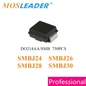 Mosleader 750pcs DO214AA SMB SMBJ24 SMBJ24A SMBJ24CA SMBJ26 SMB26A SMBJ26CA SMBJ28 SMBJ28A SMBJ28CA SMBJ30 SMBJ30A SMBJ30CA