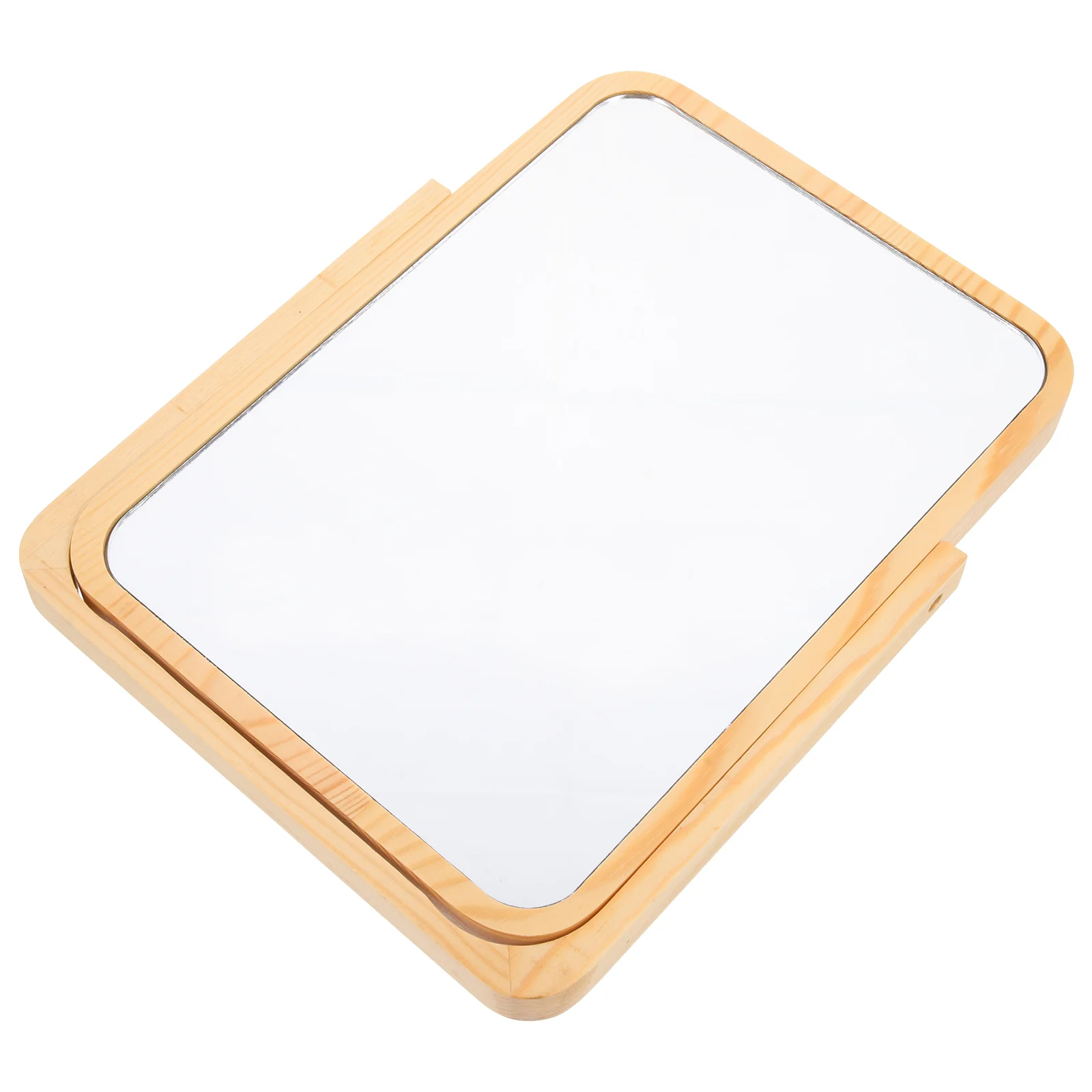 

Decorative Makeup Mirror Indoor Desktop Mirror with Wooden Rack Makeup Supply