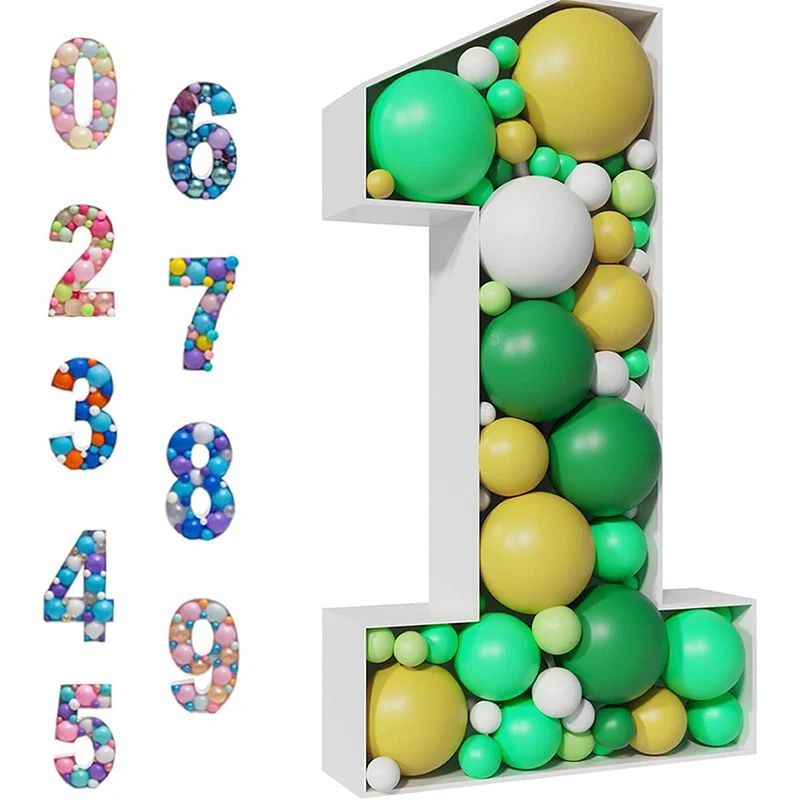 

73cm Giant Figure Balloon Frame Baby 1st Birthday Party Backrop 30 40 50 Ballon Filling Box Wedding Anniversary Decor Babyshower