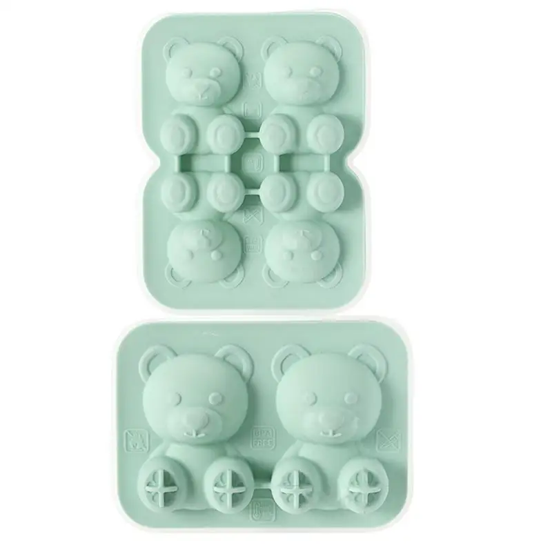 

Bear Ice Cube Mould Cute Animal 3D Ice Cube Tray Moulds Creative Ice Cube Maker Silicone Ice Popsicle Animal Shape Bar Accessory