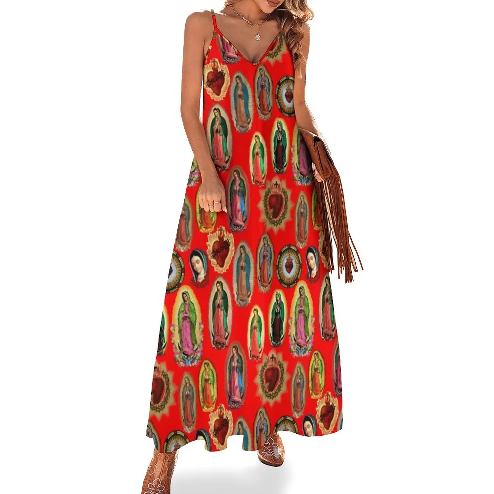 

Our Lady of Guadalupe Dress Virgin Mary Stylish Boho Beach Long Dresses Summer Sexy Maxi Dress Print Vestidos Birthday Present