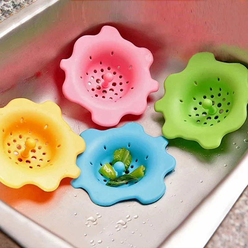 

Flower Shape Filter Kitchen Sink Strainers Bathroom Floor Drains Stopper Rubber Prevent Anti-Clogging Clean For Home Accessories