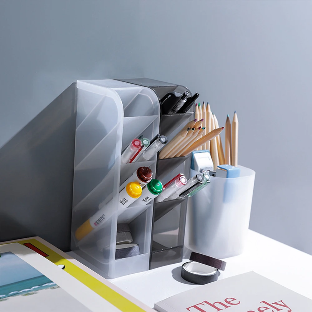 

Brush School Makeup Supplies Stationery For Office Desktop Pen Accessories Box Holder New 2023 Storage Desk Organizer Organizer