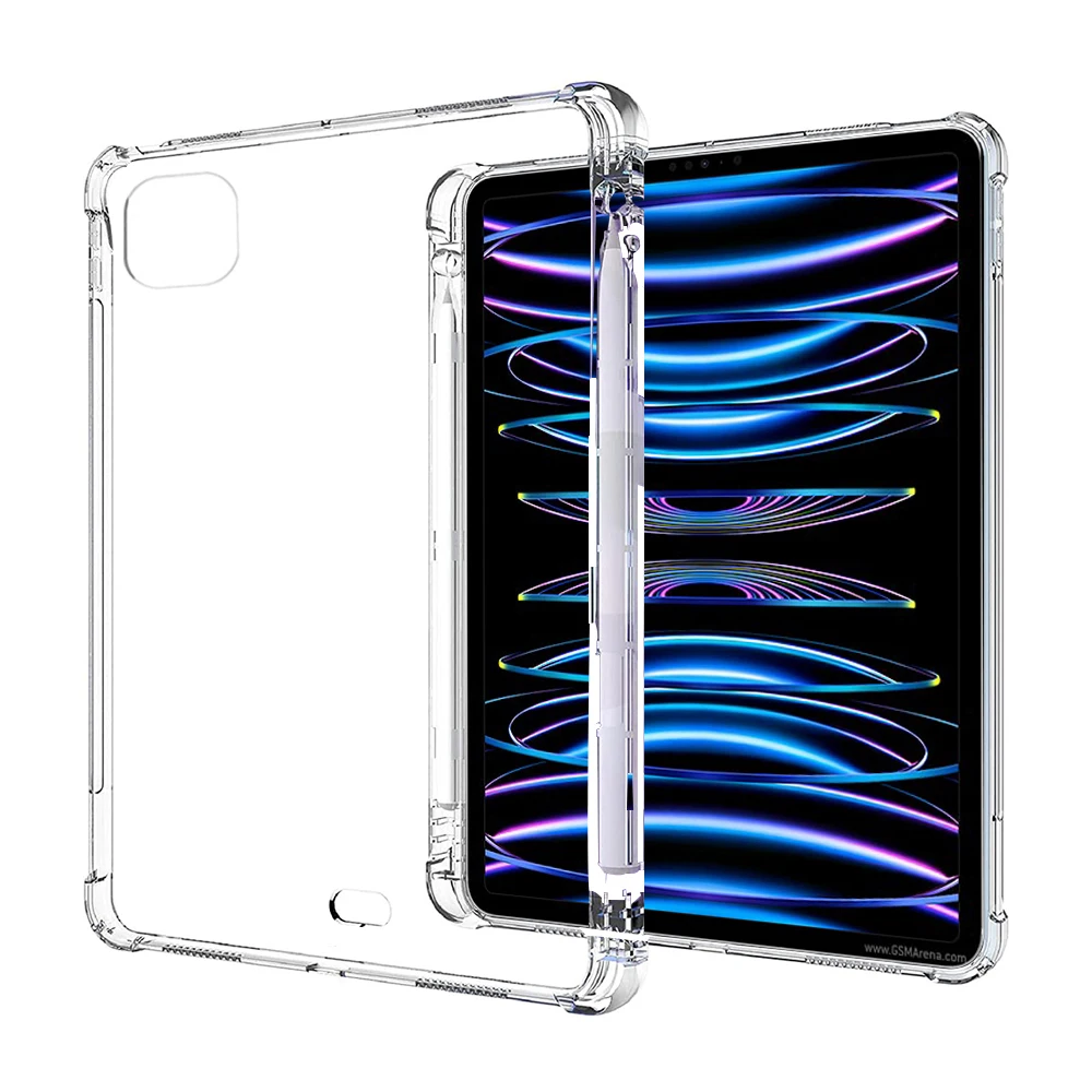 

Чехол для планшета с держателем для ручки для iPad Pro 12,9 2022 A2764 A2437, Чехол для iPad Pro 12,9 6-го поколения, мягкий прозрачный чехол из ТПУ
